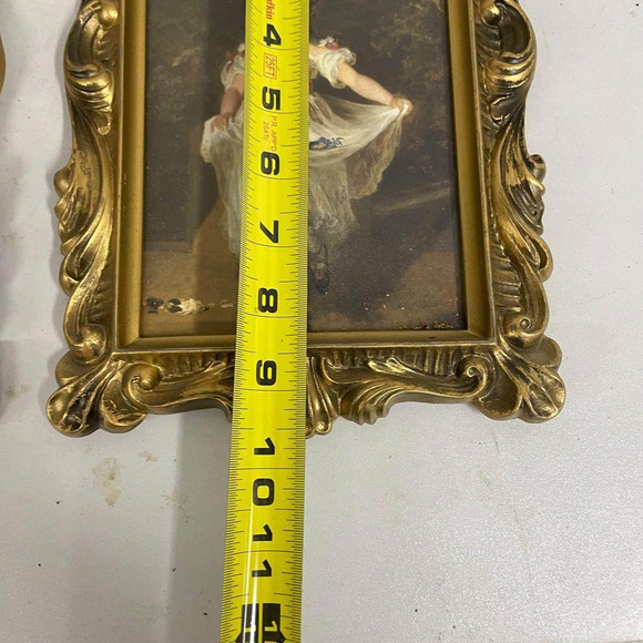 VTG Pair 2 Thomas Lawrence Framed Prints MISS MURRAY & MADAM LE BRUN Ornate Gold - Picture 5 of 7